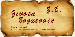 Života Bogutović vizit kartica